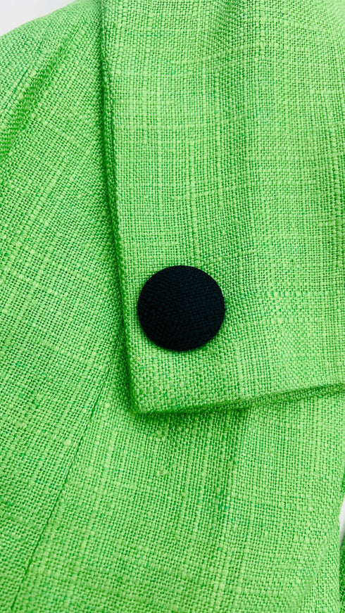 Completo in tweed verde e blu