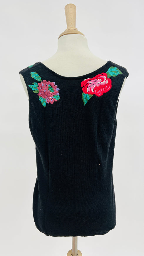 Canotta in maglia ricamata