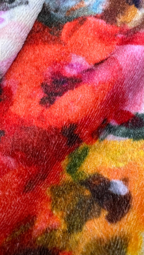 Felpa in ciniglia a fiori