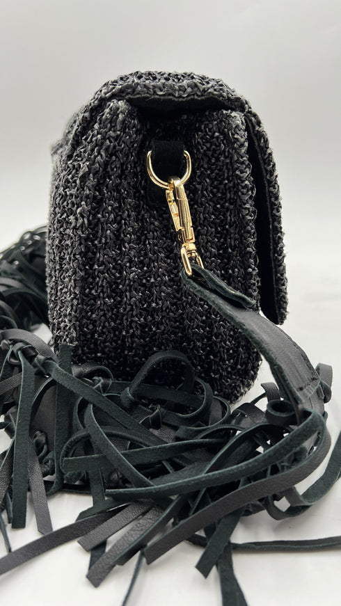 Borsa a tracolla in raffia