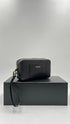 Pochette in pelle nera