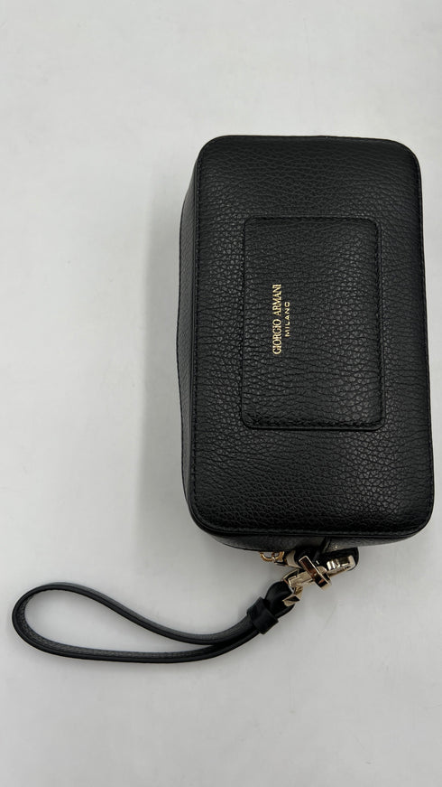Pochette in pelle nera