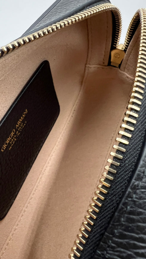 Pochette in pelle nera