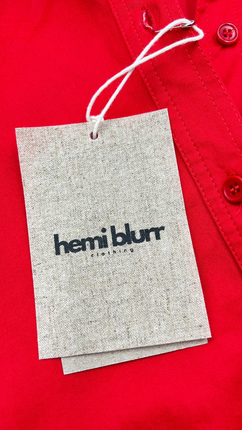 Camicia in popeline con cartellino