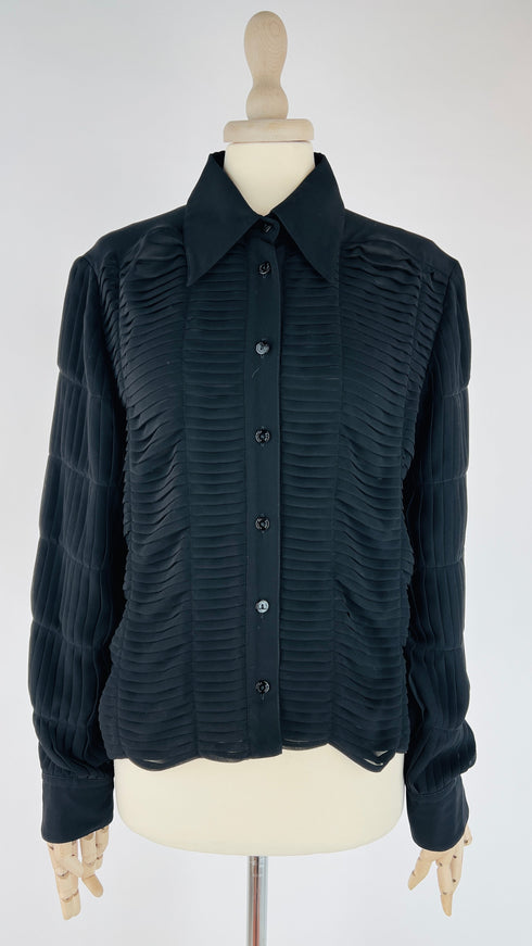 Camicia plissé nera