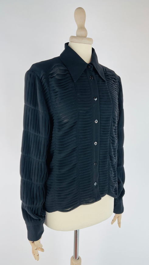 Camicia plissé nera