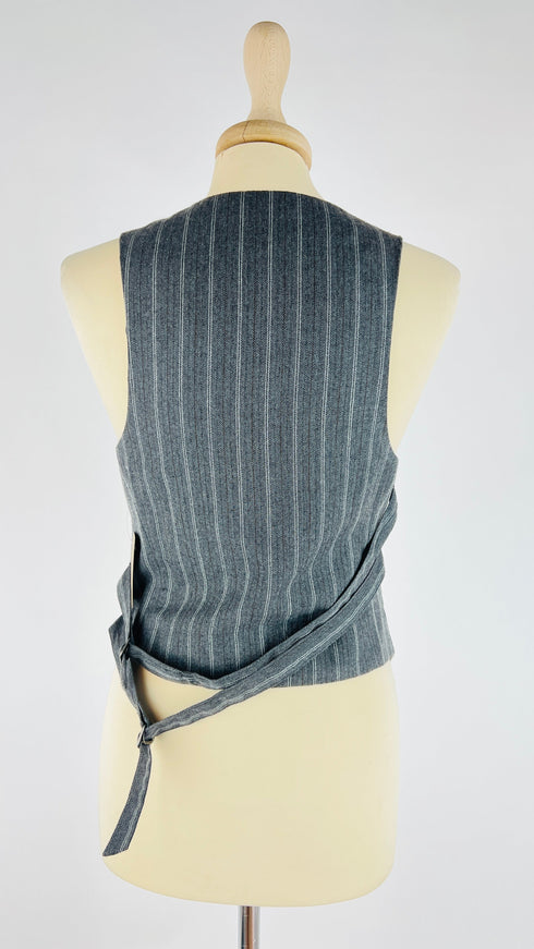 Gilet in gessato grigio