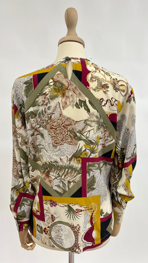 Blusa girocollo stampata