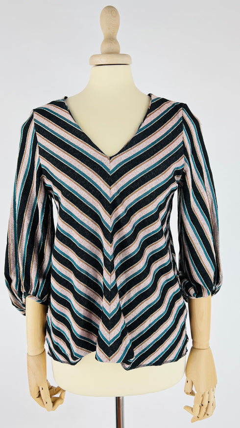 Top a righe lurex