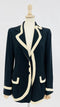 Blazer nero in lana-seta