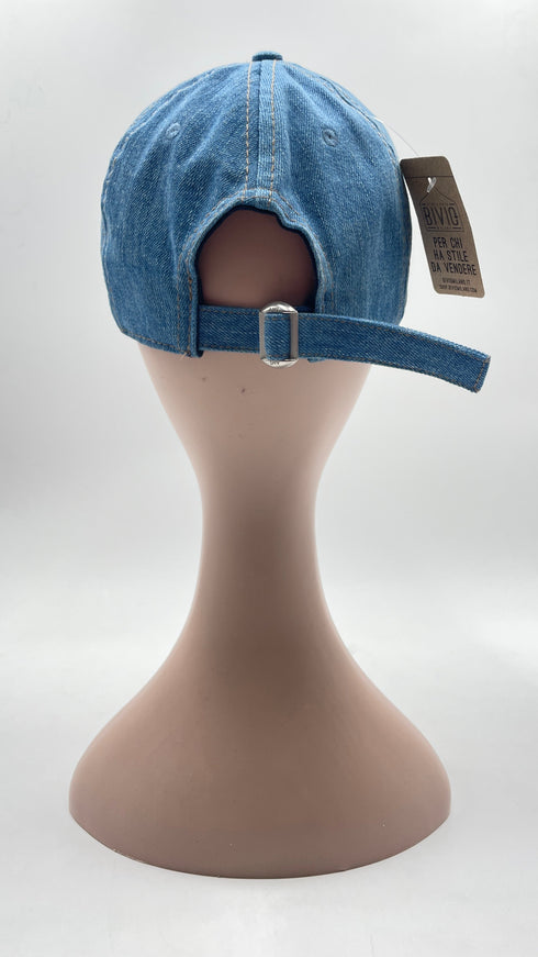 Berretto in denim logato