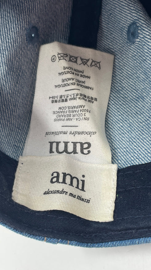 Berretto in denim logato