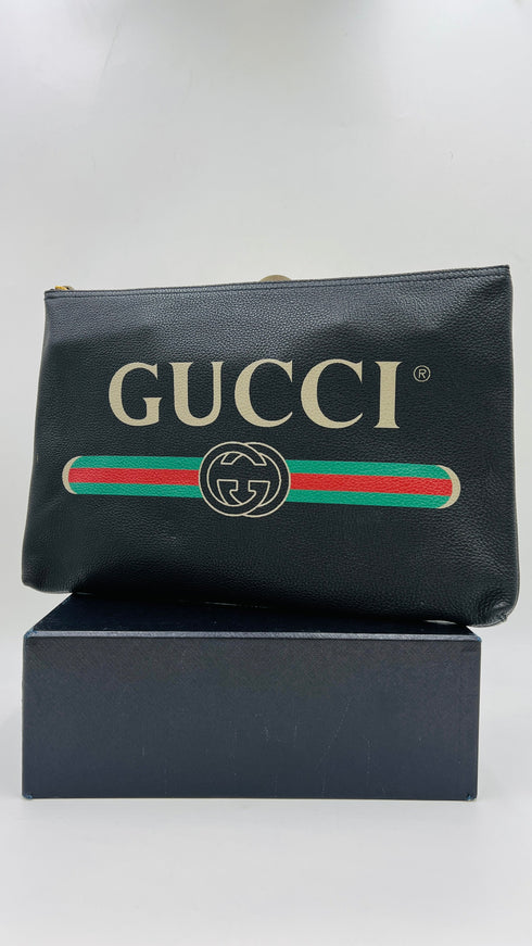 Pochette in pelle banda web