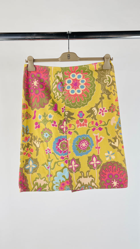 Gonna trapezio a fiori