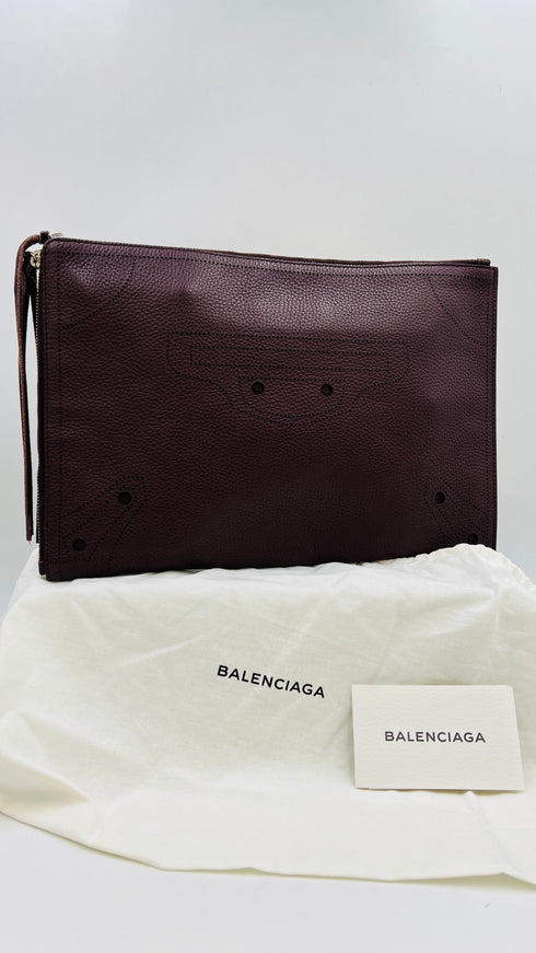 Cluch in pelle burgundy