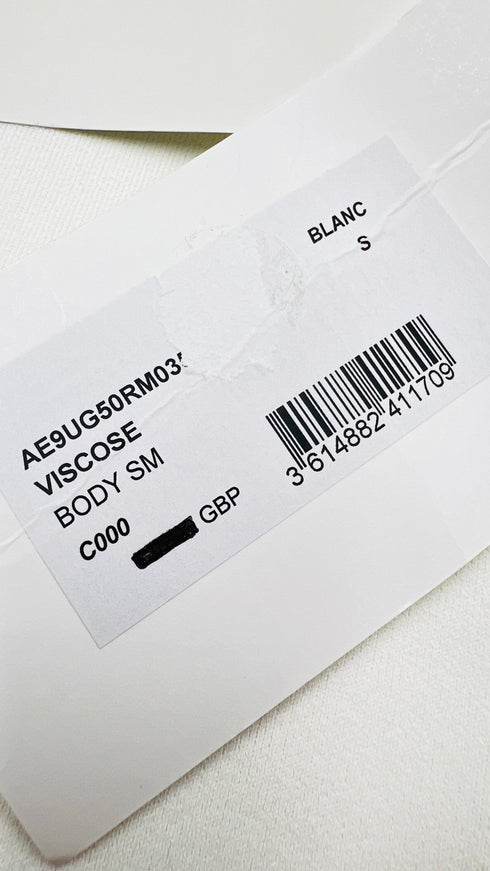 Body bianco con cartellino