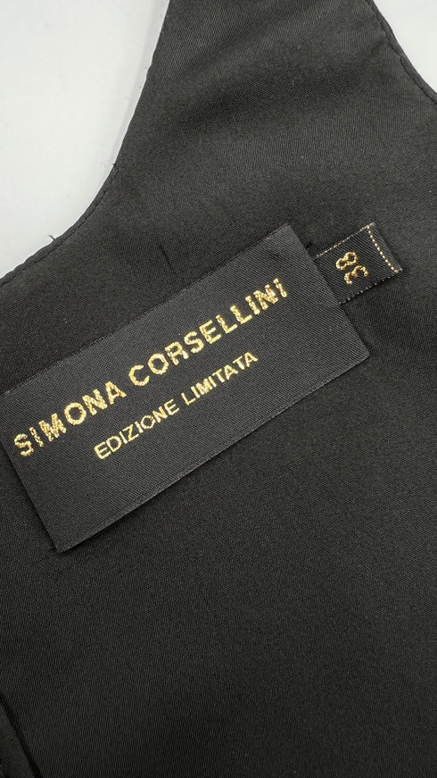 Top nero mini strass