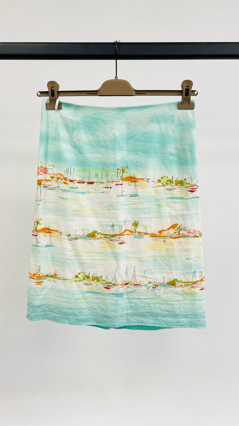 Gonna midi stampa lagoon