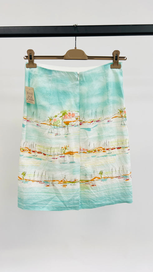 Gonna midi stampa lagoon