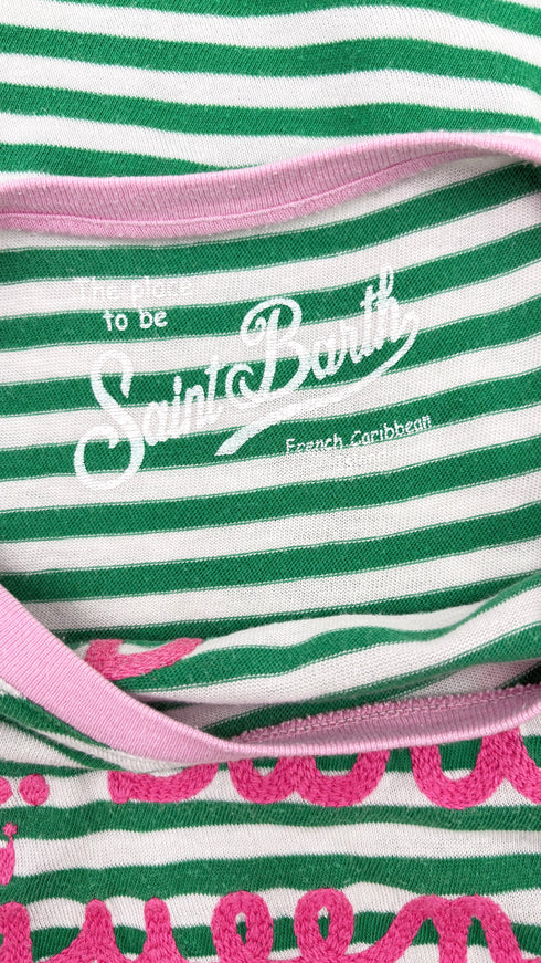 T-shirt logo a righe