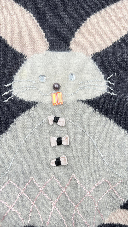 Maglione girocollo con coniglio