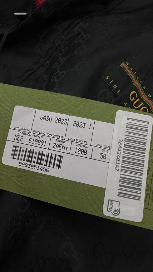 Giacca nera monogram con cartellino