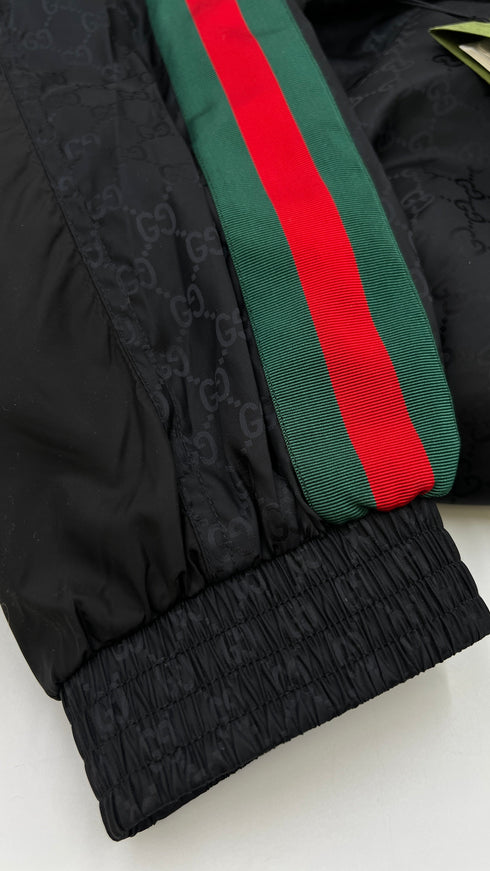 Giacca nera monogram con cartellino