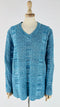 Maglia in cotone a fili blu
