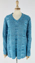 Maglia in cotone a fili blu
