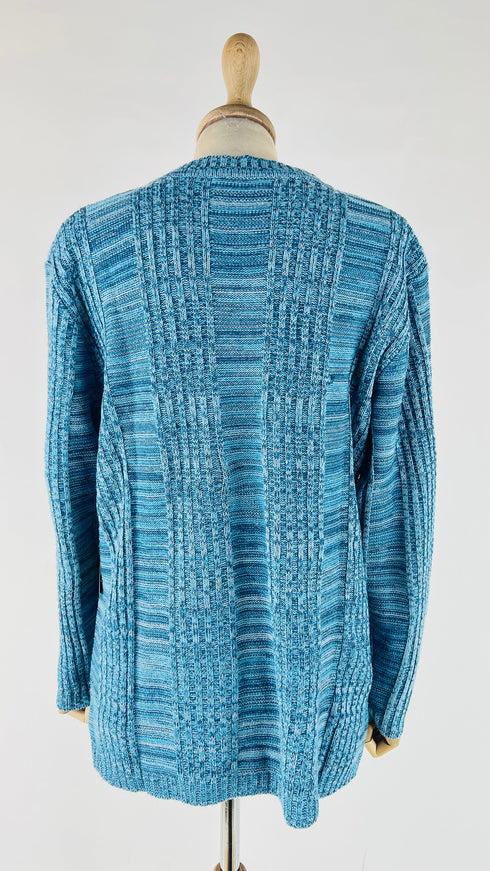 Maglia in cotone a fili blu