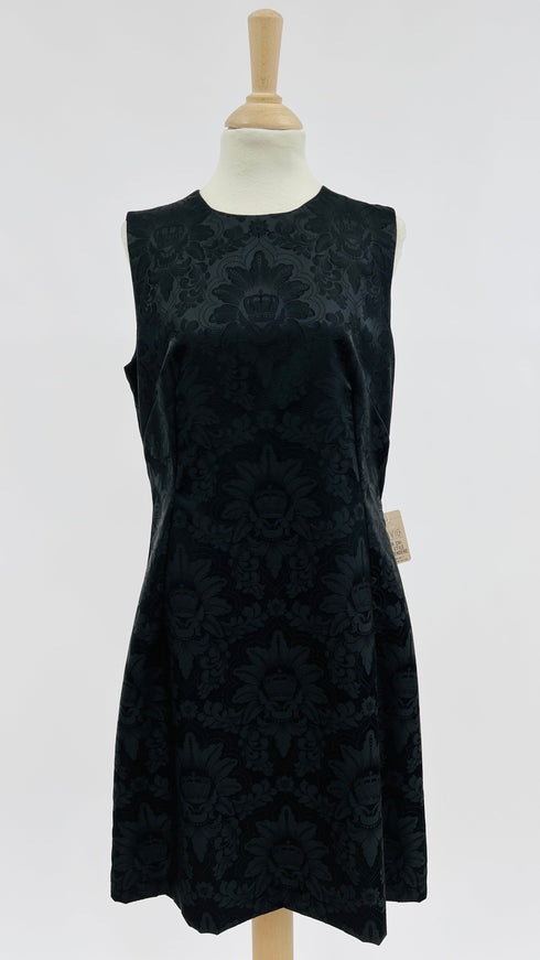 Abito midi broccato nero