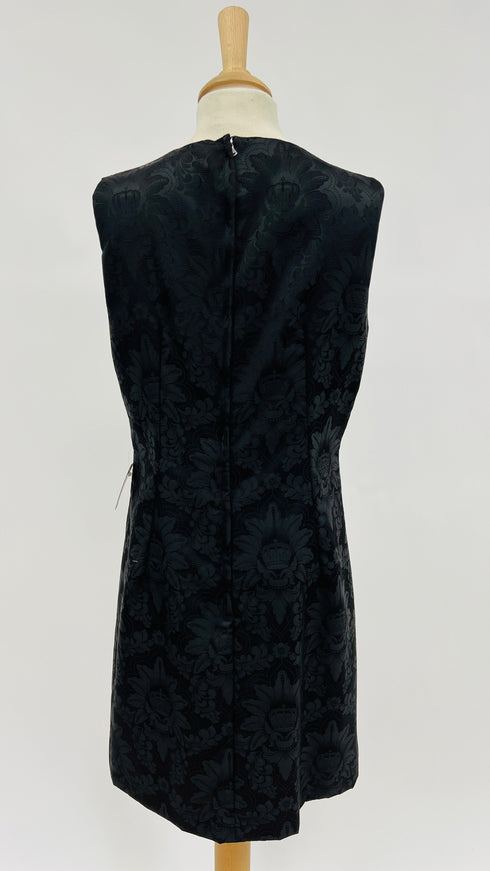 Abito midi broccato nero