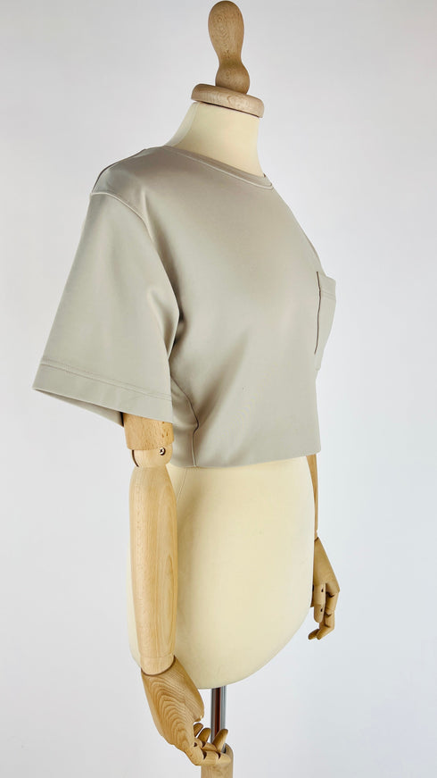 T-shirt corta beige