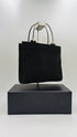 Borsa a mano in suede nero