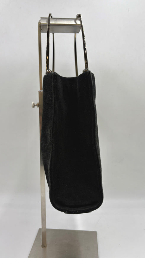 Borsa a mano in suede nero