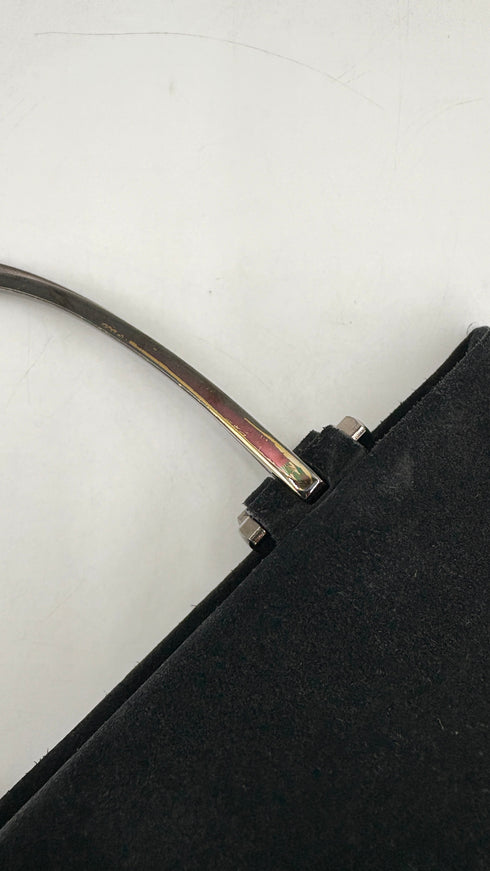 Borsa a mano in suede nero