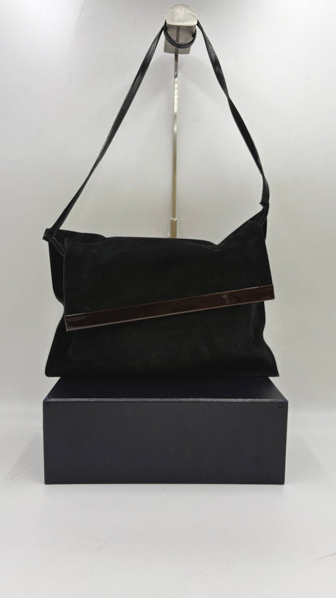 Borsa in suede nero