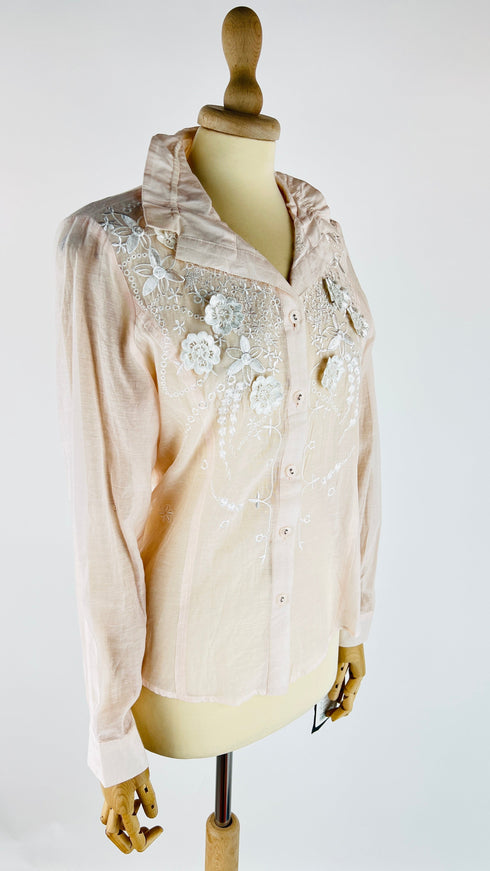 Camicia inserto pizzo con cartellino