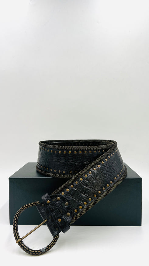 Cintura in pelle lavorata