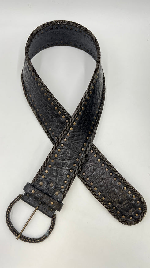 Cintura in pelle lavorata