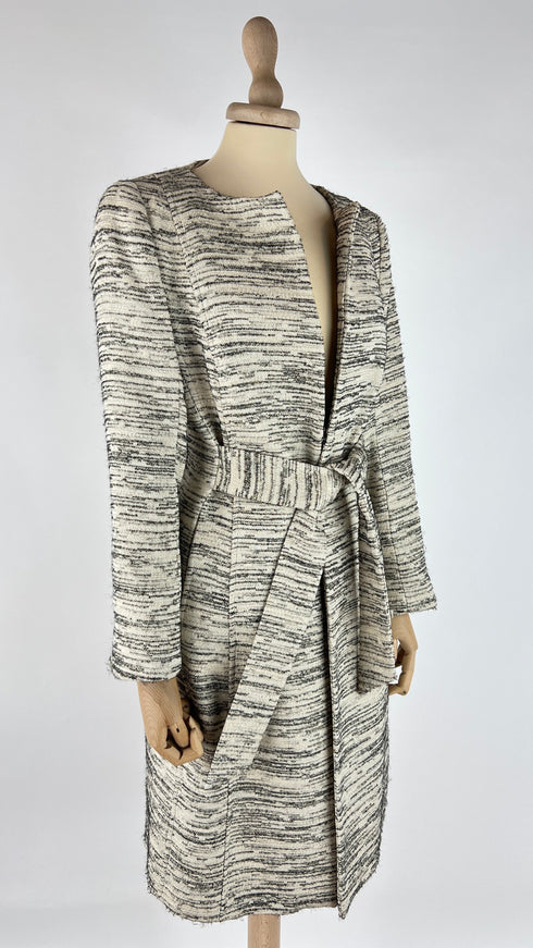 Soprabito con cintura a righine