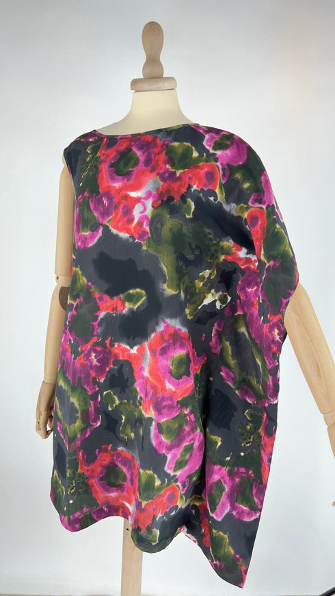 Abito corto monospalla stampato