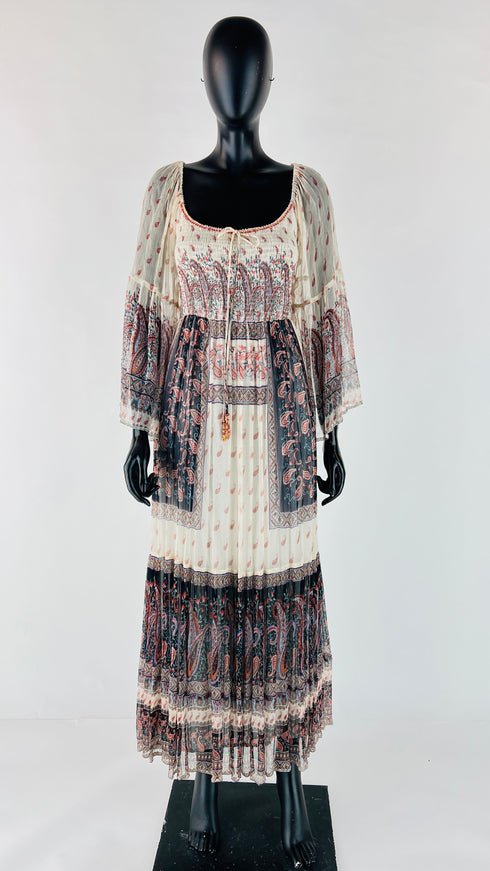 Abito maxi stampa paisley con cartellino