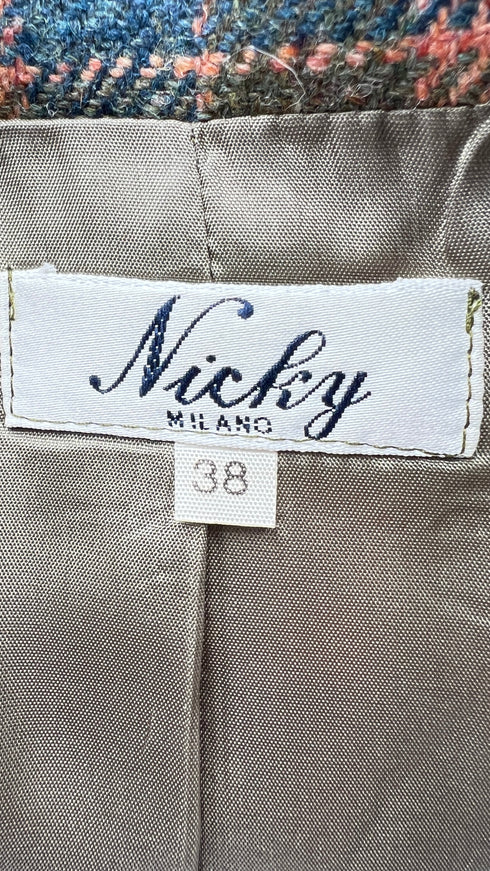 Blazer check rosa e verde