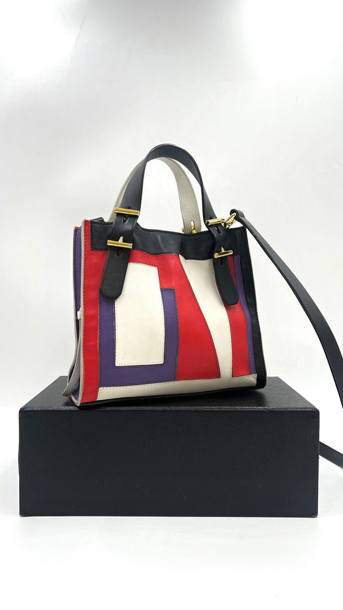 Borsa pelle patchwork
