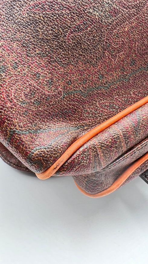 Borsa paisley in pelle con tracolla