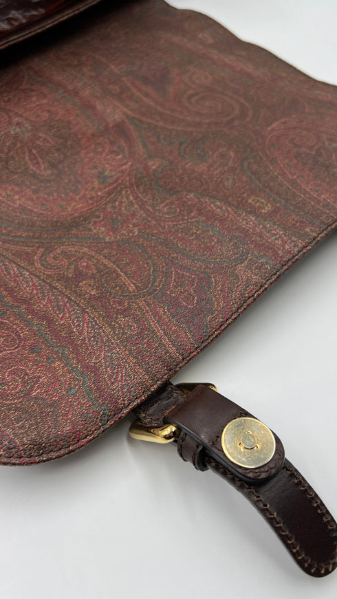 Borsa paisley in pelle con tracolla