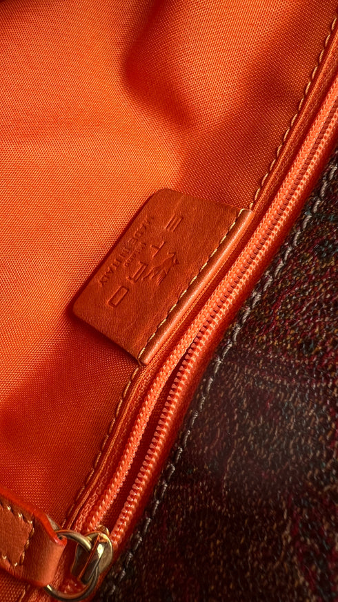 Borsa paisley in pelle con tracolla