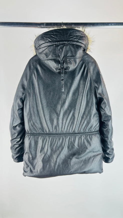 Parka imbottito effetto pelle