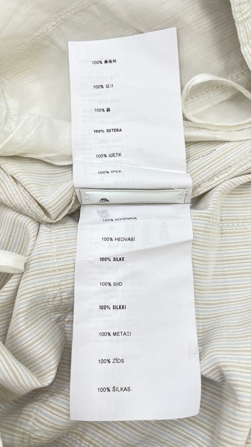 Shorts in seta a righe